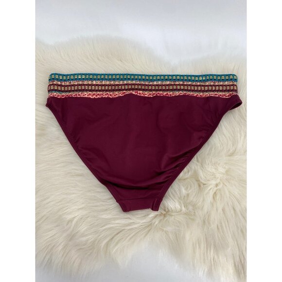 LA BLANCA CROCHET WAISTBAND METALIC GILD NWOT  SIZE 14 - Picture 5 of 5